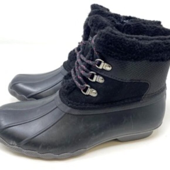 Sperry Alpine STK166416 Winter Snow Rain Saltwater Black Lace Up Women's Size 5 - Picture 5 of 9